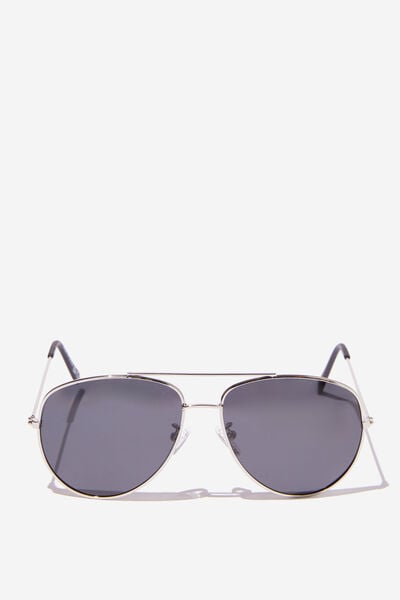 Marshall Polarized Sunglasses, SILVER/BLACK