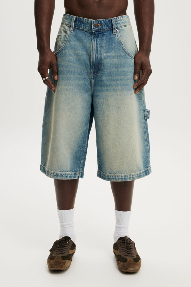 Y2k Super Baggy Jort, CARPENTER DAZED BLUE