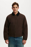 Cropped Worker Jacket, CHOCOLATE - example image 1
