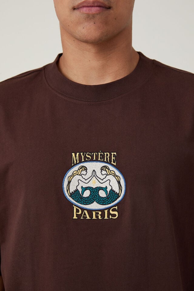 Box Fit Graphic T-Shirt, DARK OAK/SIRENS PARIS