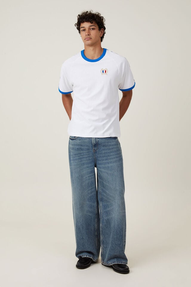 Soccer T-Shirt, WHITE/SKYDIVER BLUE