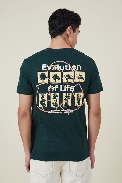 Tbar Art T-Shirt, PINE NEEDLE GREEN/EVOLUTION OF LIFE