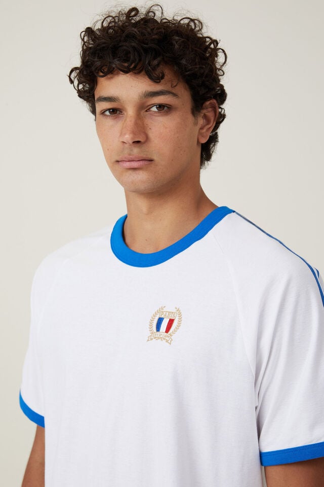 Soccer T-Shirt, WHITE/SKYDIVER BLUE