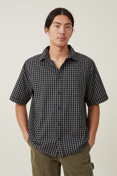 Camisas - Eddie Short Sleeve Shirt, BLACK MINI CHECK