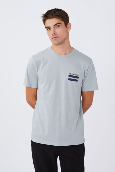 Tbar Collab Music T-Shirt, LCN WMG BLUE HAZE/ED SHEERAN - BUTTERFLY