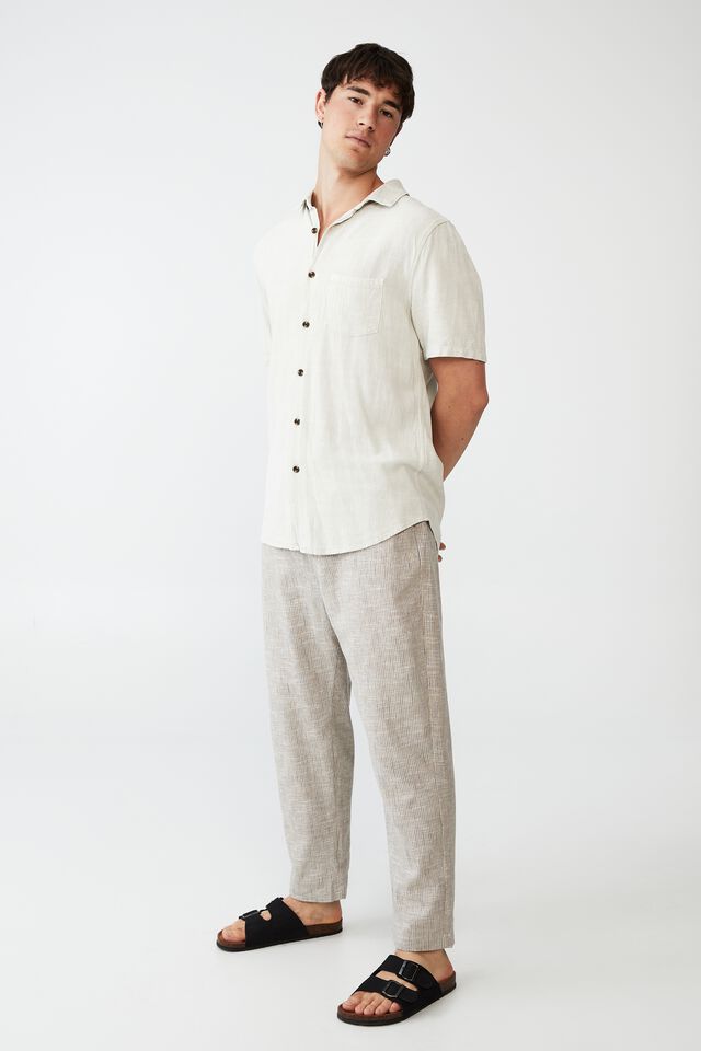 East Coast Textured Pant, NATURAL SPACED STRIPE
