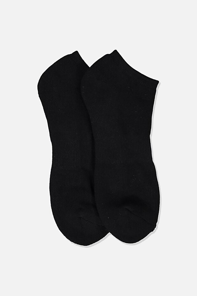 Ankle Socks 2 Pack, BLACK