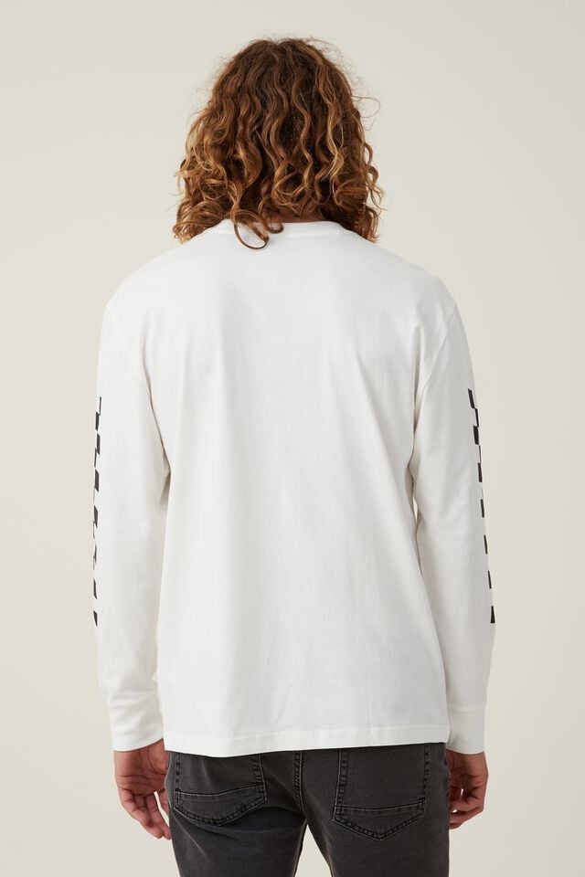 Nascar Long Sleeve T-Shirt, LCN NAS VINTAGE WHITE/DOUBLE