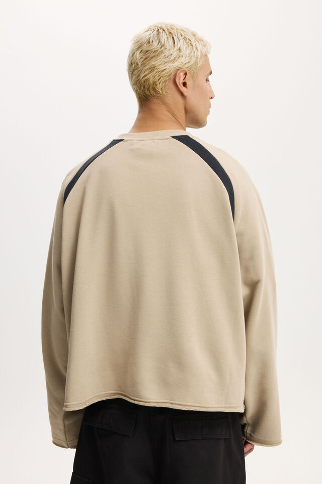 Honda Cropped Crew Fleece, LCN HON GRAVEL STONE / JT RACING - 50 YEARS