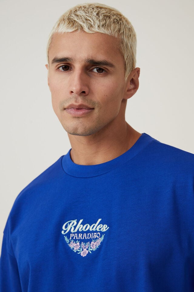 Box Fit Graphic T-Shirt, ROYAL BLUE/RHODES FLORAL