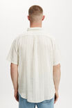 Linen Short Sleeve Shirt, SOFT GREEN STRIPE - alternate image 3