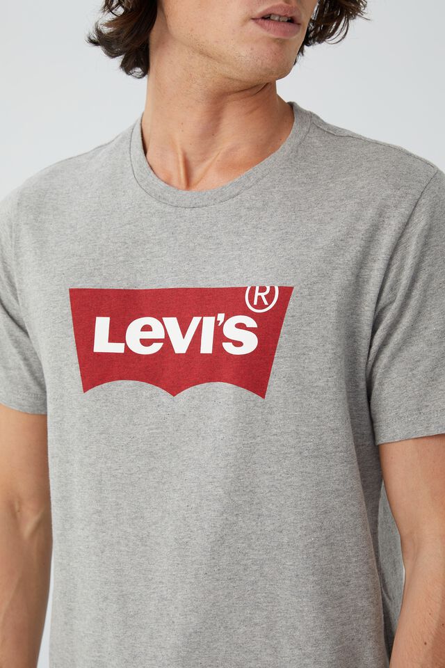 Levis - Graphic Tees, GRAPHIC SET IN NECK GRAPHIC H215 MIDTONE HTR