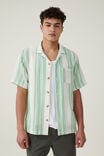 Palma Short Sleeve Shirt, BRIGHT GREEN STRIPE - alternate image 1