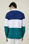 Rugby Long Sleeve Polo, COBALT TRI PANEL - alternate image 3