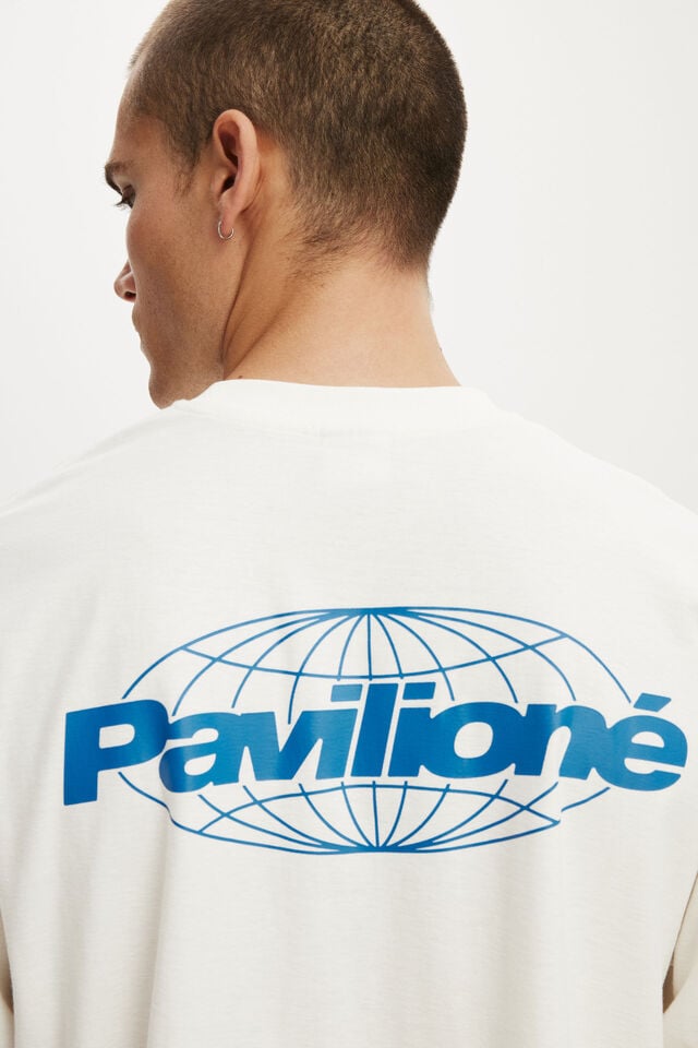 Cropped Fit Graphic T-Shirt, VINTAGE WHITE / PAVILION&Eacute; GLOBE