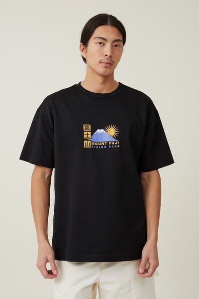 Heavy Weight Graphic T-Shirt, BLACK/MOUNT FUJI