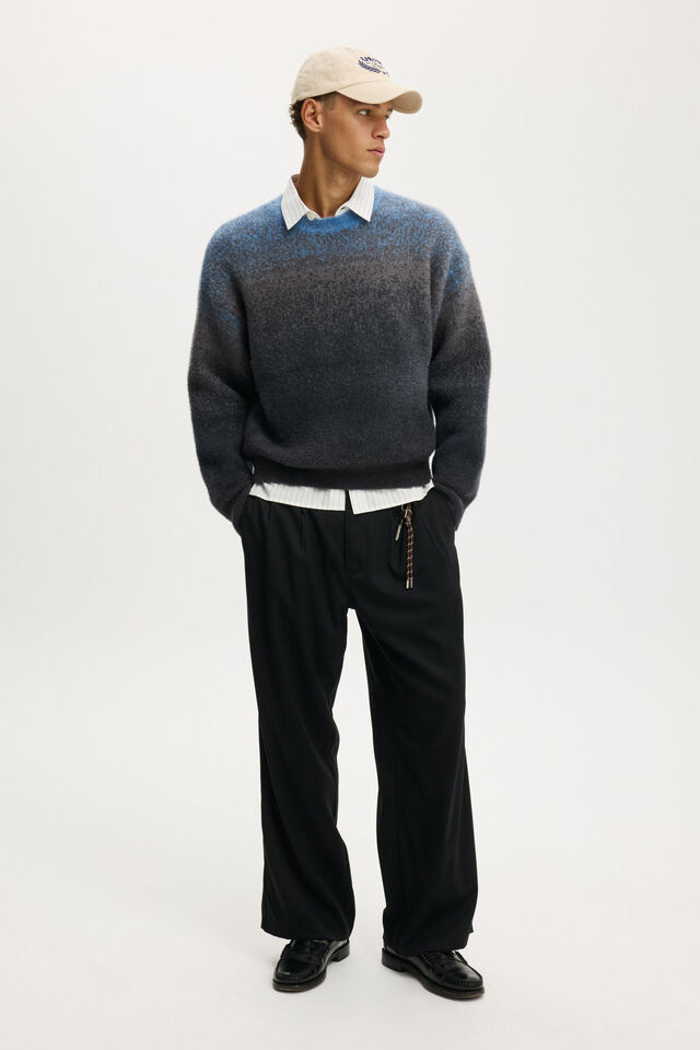 Ombre Crew Knit, BLUE OMBRE