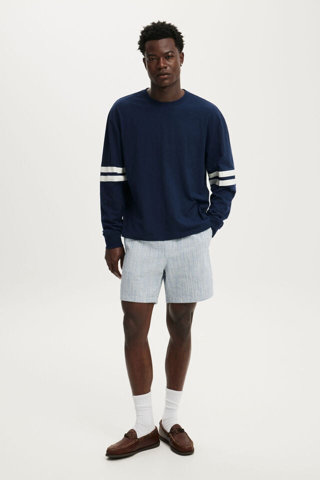 Easy Short, BLUE 50/50 STRIPE