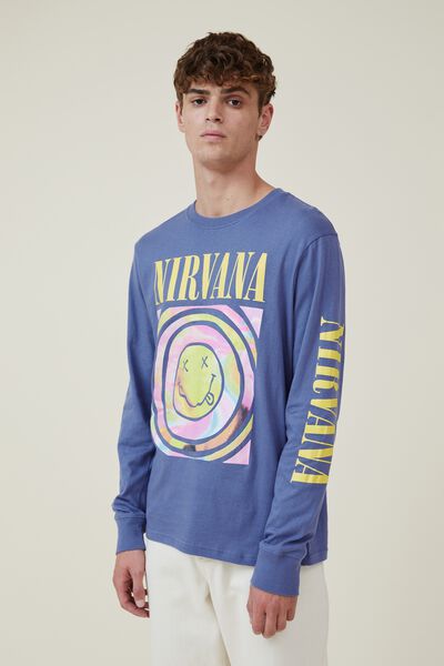 Tbar Collab Long Sleeve T-Shirt, LCN MT BLUE FLINT/NIRVANA - SMILE
