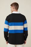 Rugby Long Sleeve Polo, ELECTRIC BLUE TRI STRIPE - alternate image 3