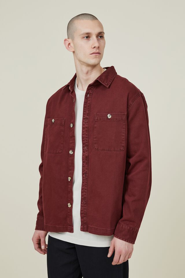 Heavy Overshirt, VINTAGE RED TWILL