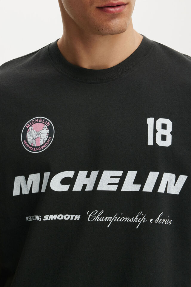 Everyday Fit Exclusive License T-Shirt, LCN MIC WASHED BLACK - MICHELIN - CHAMPIONSHI