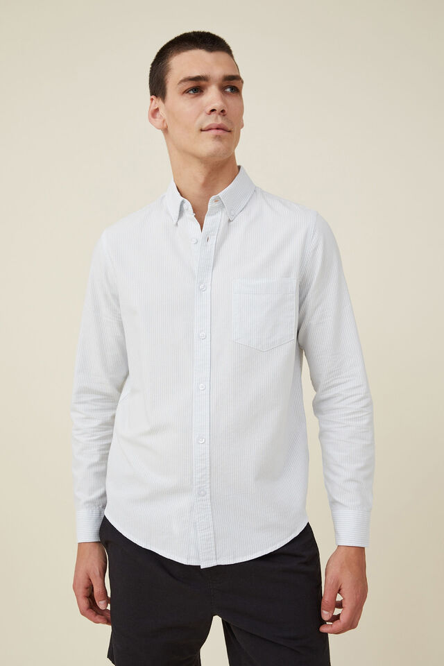 Mayfair Long Sleeve Shirt, SKY MICRO STRIPE