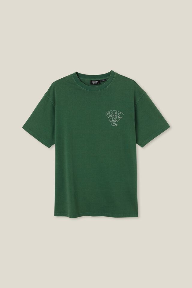 Premium Loose Fit Music T-Shirt, LCN WMG IRISH GREEN/GREEN DAY - BAD YEAR