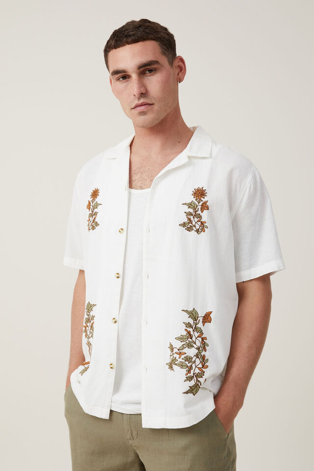 Cabana Short Sleeve Shirt, NATURAL FLORAL