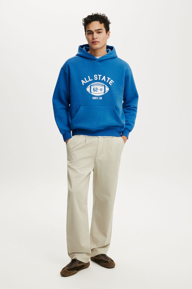 Box Fit Graphic Hoodie, CAROLINA BLUE / ALL STATE FOOTBALL