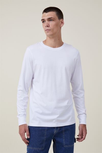 Organic Long Sleeve T-Shirt, WHITE