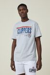 Active Nba Oversized T-Shirt, LCN NBA LIGHT GREY MARLE /CLIPPERS LOCK UP - alternate image 1