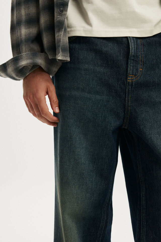 Relaxed Wide Jean, WORN BLUE