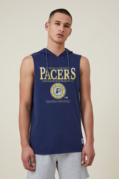 Active Nba Hooded Muscle, LCN NBA INDIGO / PACERS TEXT LOCK UP
