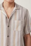 Palma Short Sleeve Shirt, TAN BUSY STRIPE - alternate image 4