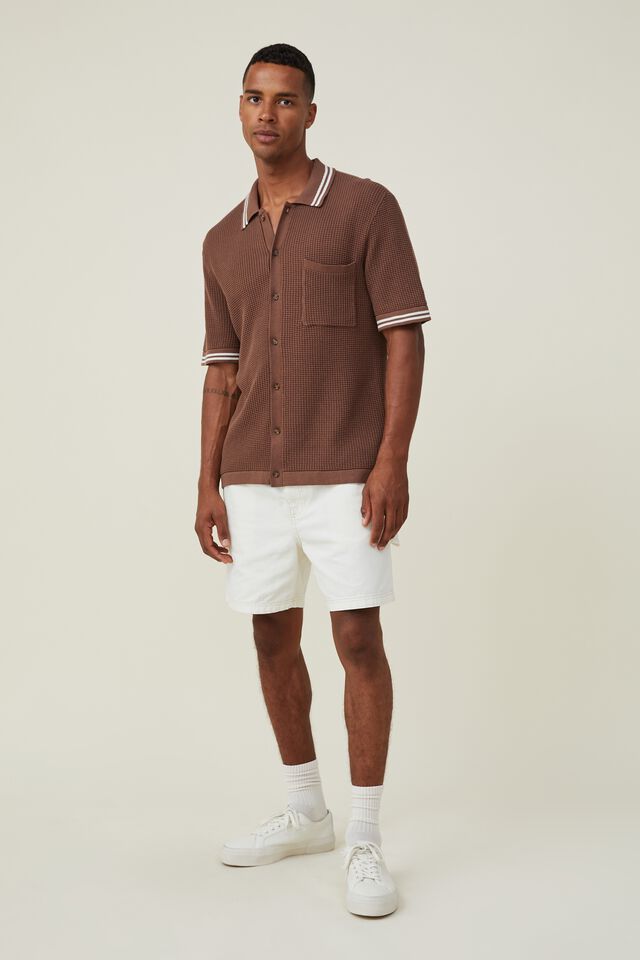 Pablo Short Sleeve Shirt, CHOCOLATE