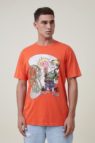 Camiseta - Premium Loose Fit Music T-Shirt, LCN WMG BURNT JAFFA/GREEN DAY - BRANIAC