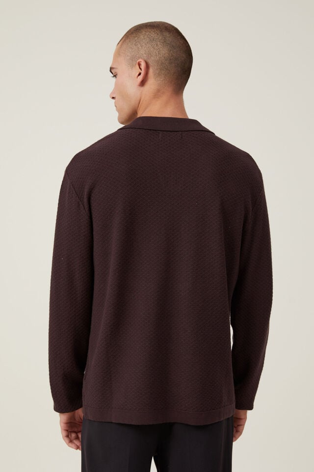 Jimmy Long Sleeve Polo, BROWN