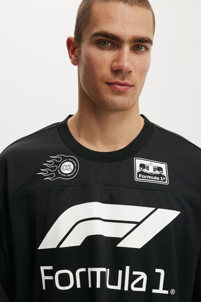 F1 Short Sleeve Jersey, LCN F1 BLACK / F1 - LOGO
