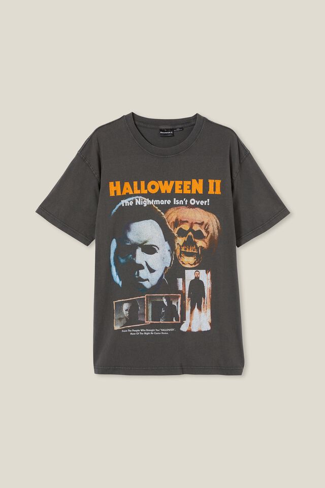 Premium Loose Fit Movie And Tv T-Shirt, LCN MIR FADED SLATE/HALLOWEEN 2