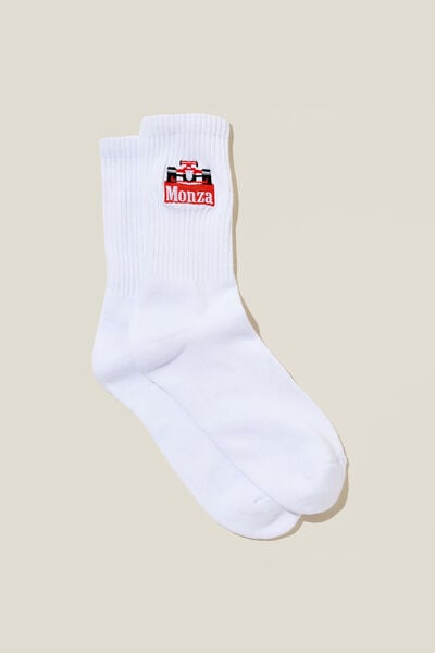Graphic Sock, WHITE/MONZA