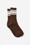 Essential Sock, CHOCOLATE/BONE TRIPLE STRIPE - alternate image 1