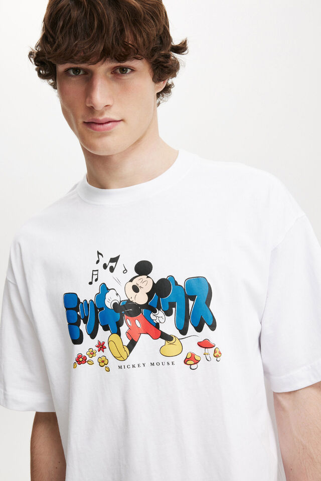 Box Fit Pop Culture T-Shirt, LCN DIS WHITE/MICKEY WHISTLE
