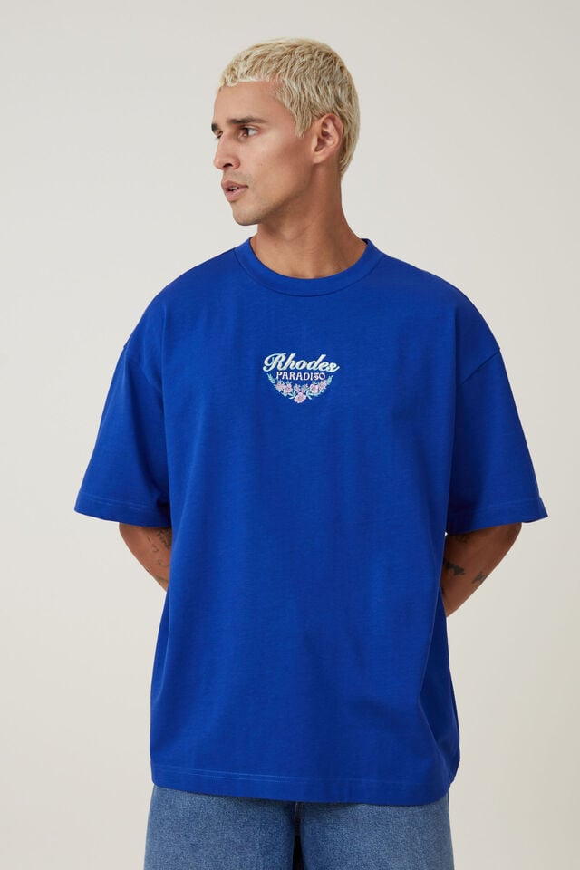 Box Fit Graphic T-Shirt, ROYAL BLUE/RHODES FLORAL