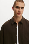 Boxy Fit Short Sleeve Shirt, BROWN - example image 4