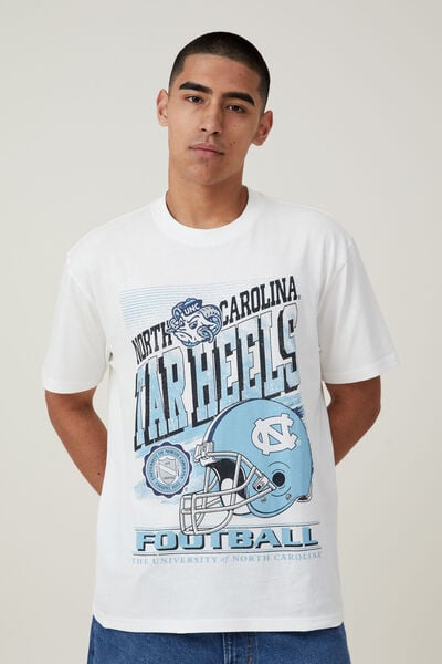 License Loose Fit College T-Shirt, LCN IMG VINTAGE WHITE/TARHEELS - FOOTBALL