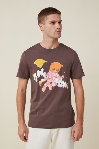 Tbar Collab Music T-Shirt, LCN WMG WASHED CHOCOLATE/PINK SWEATS - PINK P