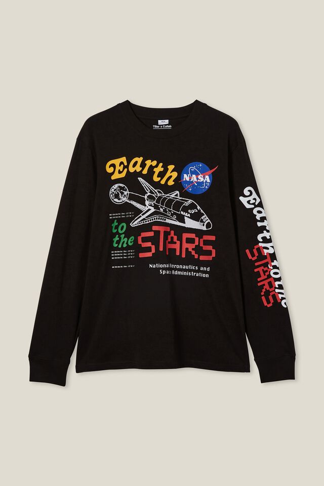 Tbar Collab Long Sleeve T-Shirt, LCN NAS BLACK/NASA - EARTH TO MARS