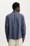 Relaxed Linen Long Sleeve Shirt, FADED NAVY - example image 3