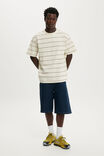 Camiseta - Heavy Weight T-Shirt, CREAMPUFF / TRUE BURGUNDY STRIPE - vista de exemplo 2